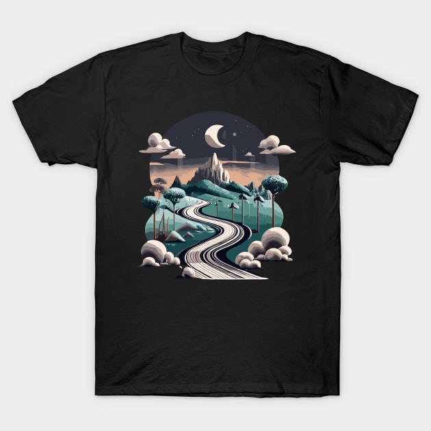 Dawn on the Mountain Trail T-Shirt by NegVibe